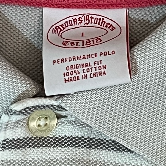 Brooks Brothers 100% Cotton Striped Polo Shirt. Large. - Picture 3 of 5